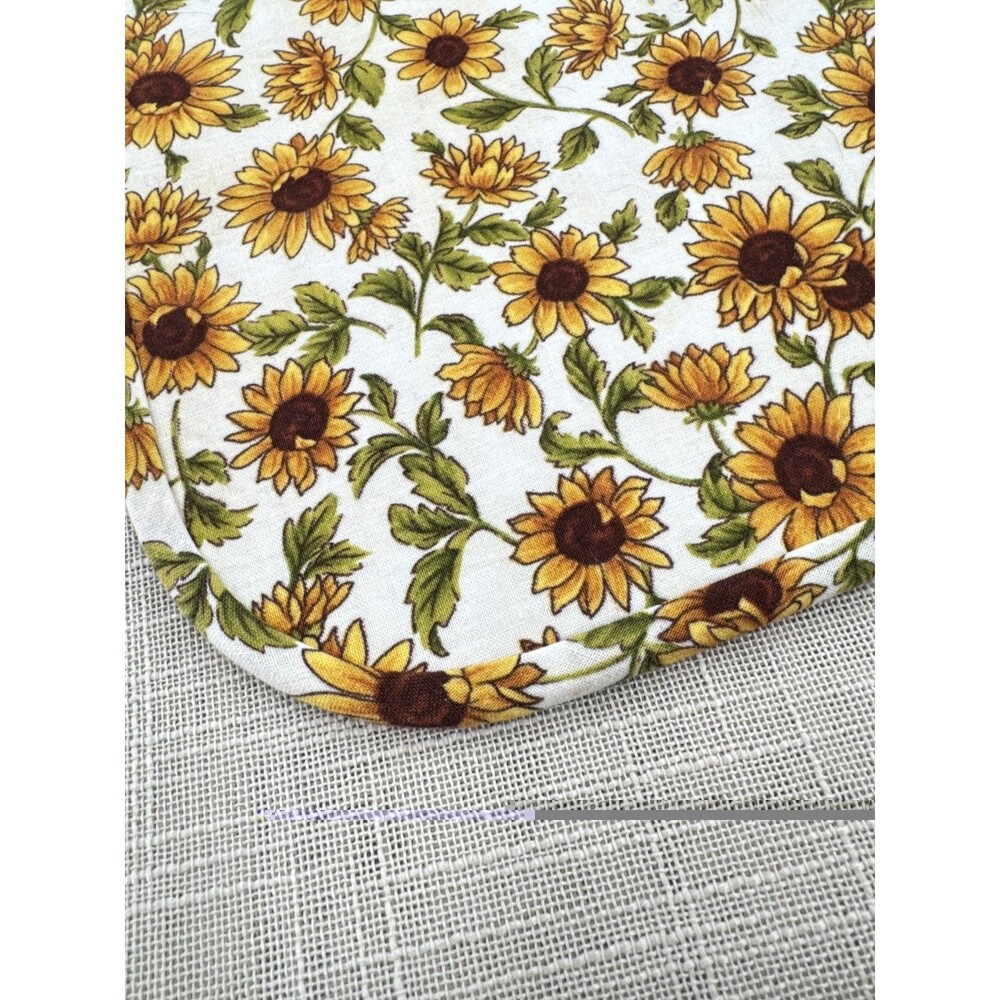 Sunflower Placemats Set of 4  Vintage Yellow Flowers Fabric Rectangle